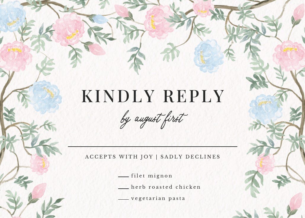 Climbing blooms - rsvp card