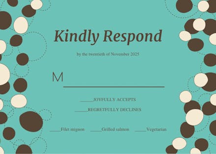 Contemporary cascade - rsvp card