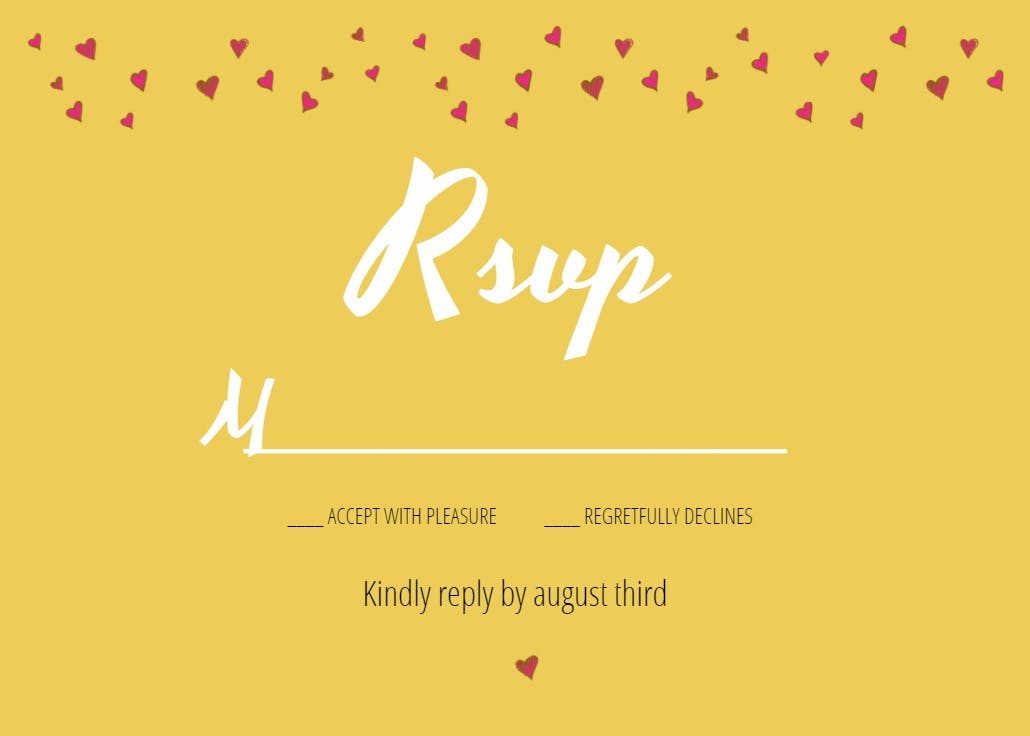 Cute hearts - rsvp card