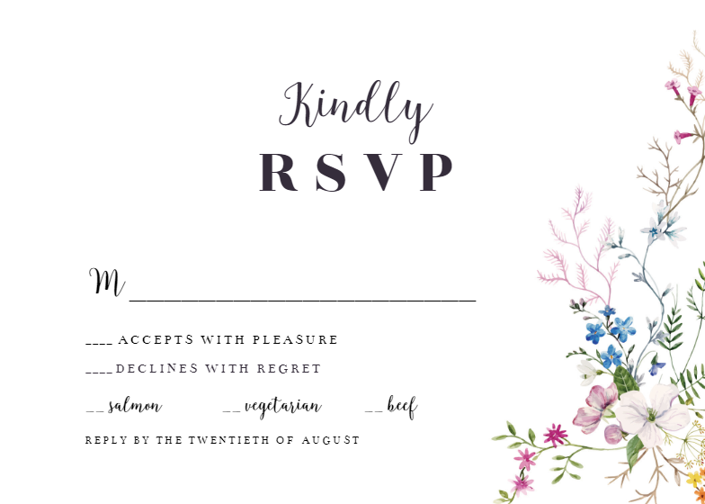 Dainty Flowers - Wedding Invitation Template (Free) | Greetings Island