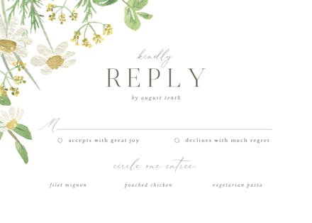 Daisy bouquet - rsvp card