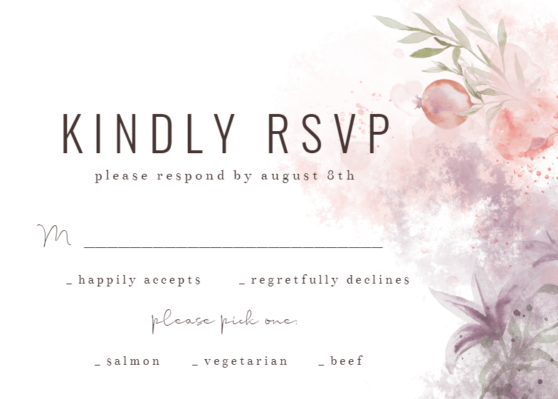 Autumnal Watercolor - RSVP Card Template (Free) | Greetings Island