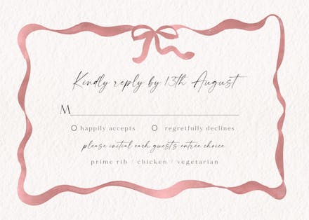 Delicate ribbon - rsvp card