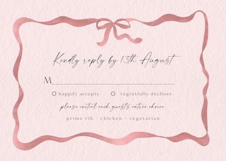 Delicate ribbon - rsvp card
