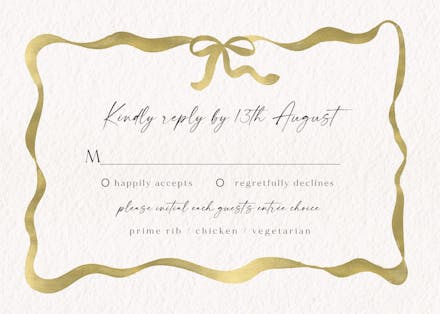 Delicate ribbon - rsvp card