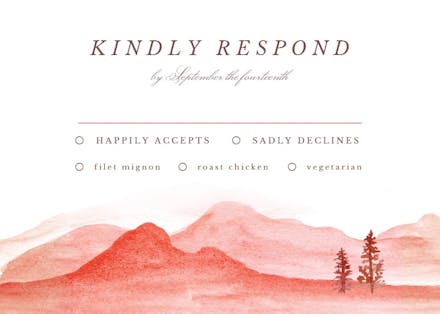 Desert mountains - rsvp card