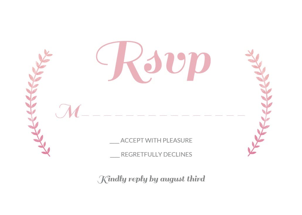 Diamond dream - rsvp card