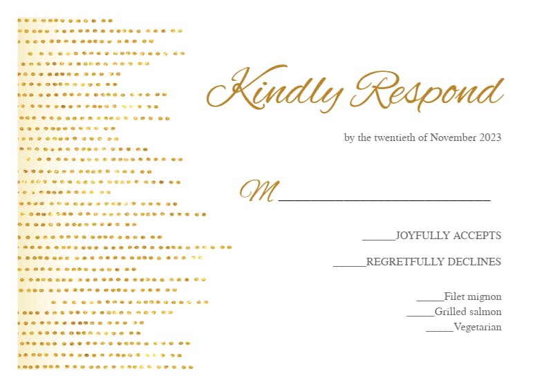 Dot Dangles - RSVP Card Template (Free) | Greetings Island