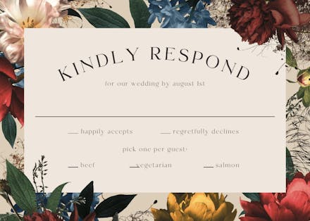 Dramatic blooms - rsvp card