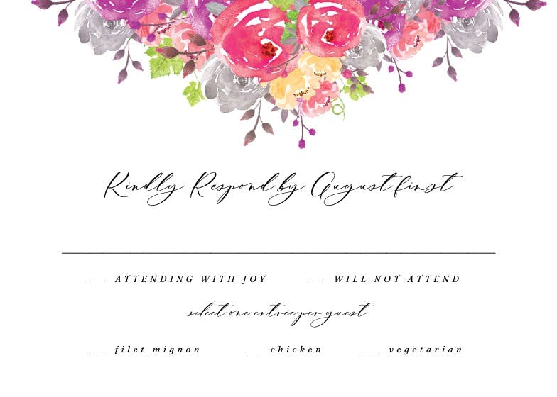 Dropping florals - rsvp card