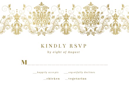 Elegant Damask RSVP - RSVP card
