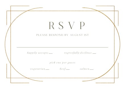 Elegant golden lines - rsvp card