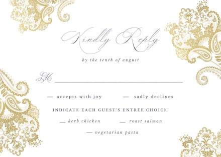 Elegant henna - rsvp card