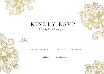 Elegant Henna - RSVP card
