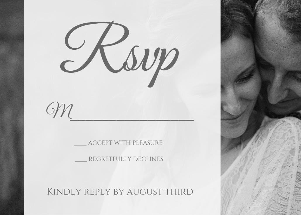 Elegant overlay - rsvp card