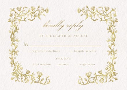 Etched deco - rsvp card