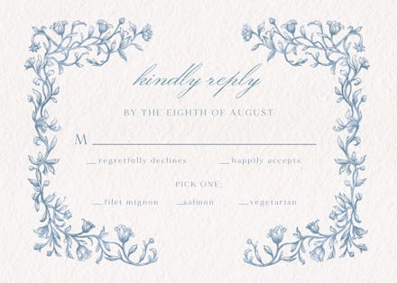 Etched deco - rsvp card