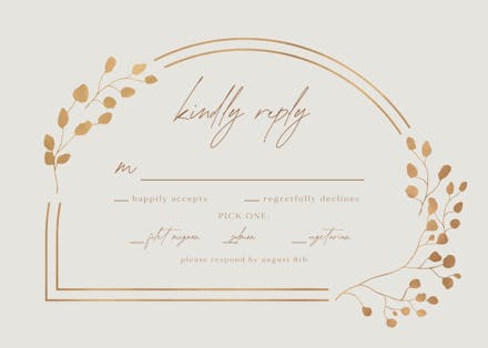 Eucalyptus leaves - rsvp card