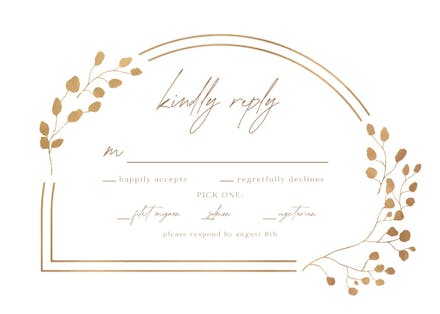 Eucalyptus leaves - rsvp card