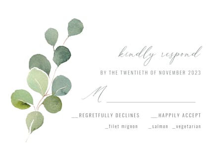 Eucalyptus leaves - RSVP card