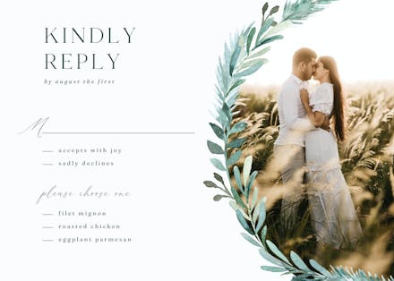 Evergreen photo - rsvp card