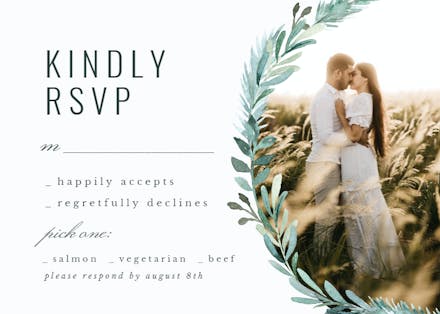 Evergreen photo - RSVP card