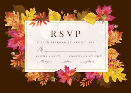Fall Leaves Border - RSVP card