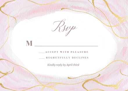 Falling gold confetti - rsvp card