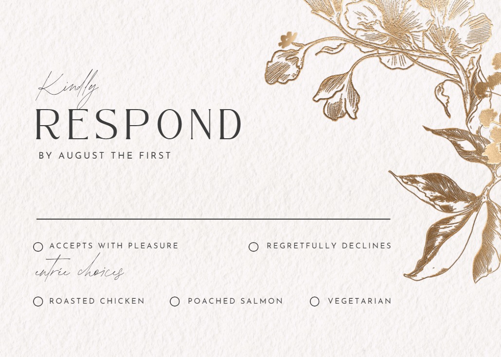 Faux Embossed RSVP card Template (Free) Greetings Island