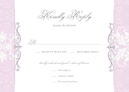 Fine lace - rsvp card