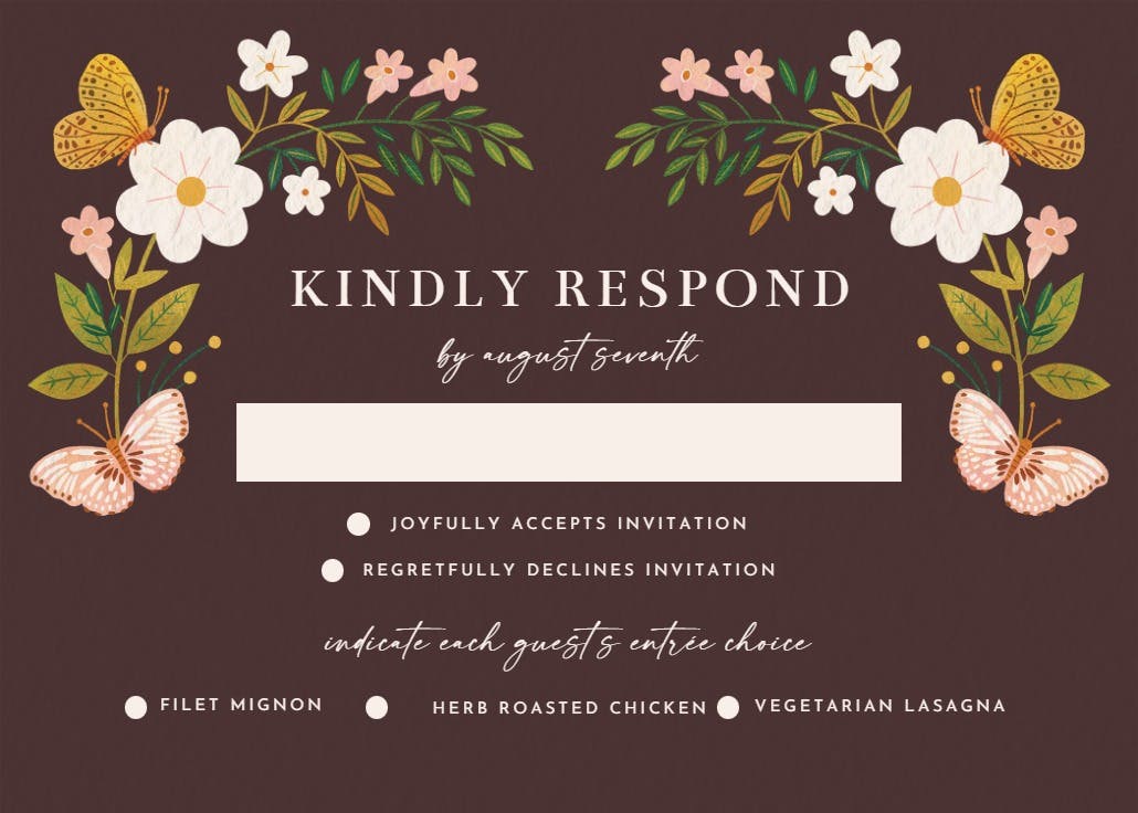 Flora & fauna - rsvp card