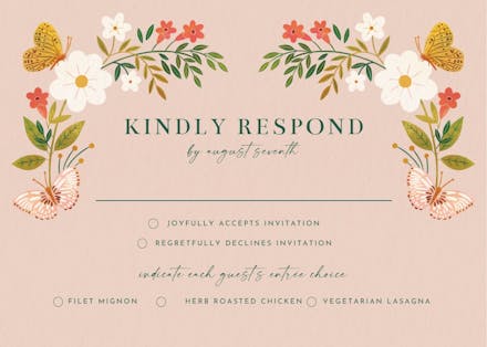 Flora & fauna - rsvp card