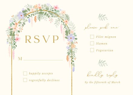 Floral arch - rsvp card