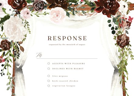 Floral canopy - rsvp card
