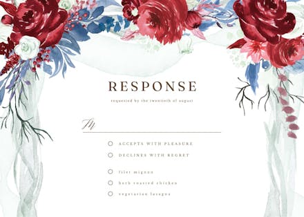 Floral canopy - rsvp card