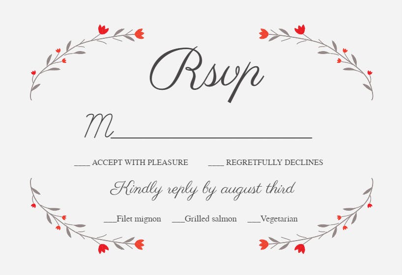 Floral embrace - rsvp card