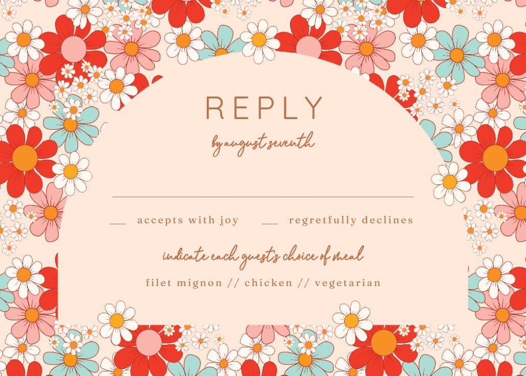 Floral party - rsvp card