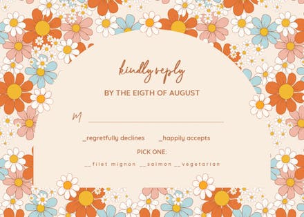 Floral party - rsvp card