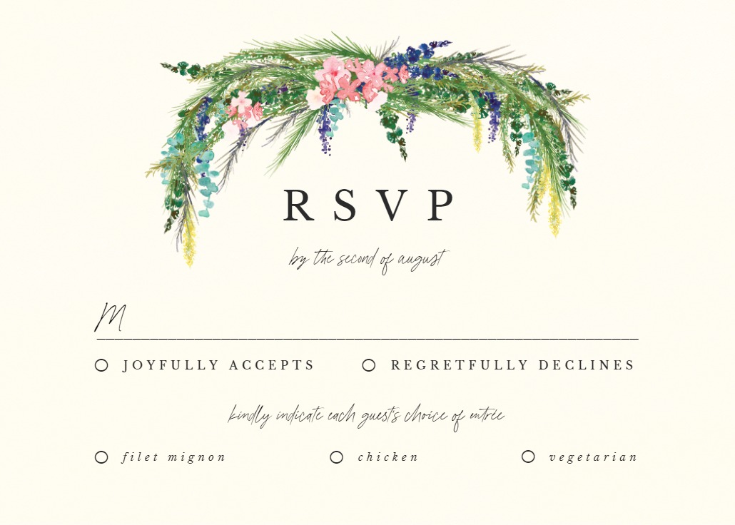 Floral Pine - Wedding Invitation Template 