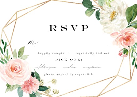 Floral polygon frame - RSVP card