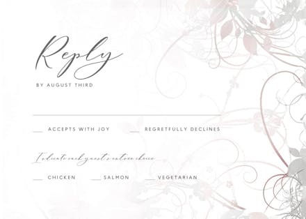 Floral swirls - rsvp card