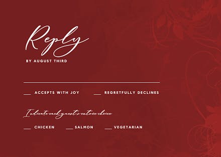 Floral swirls - rsvp card