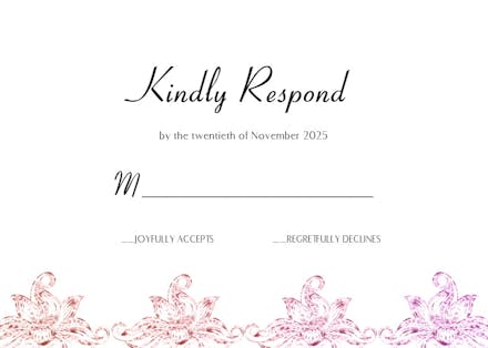 Floral wedding frame - rsvp card