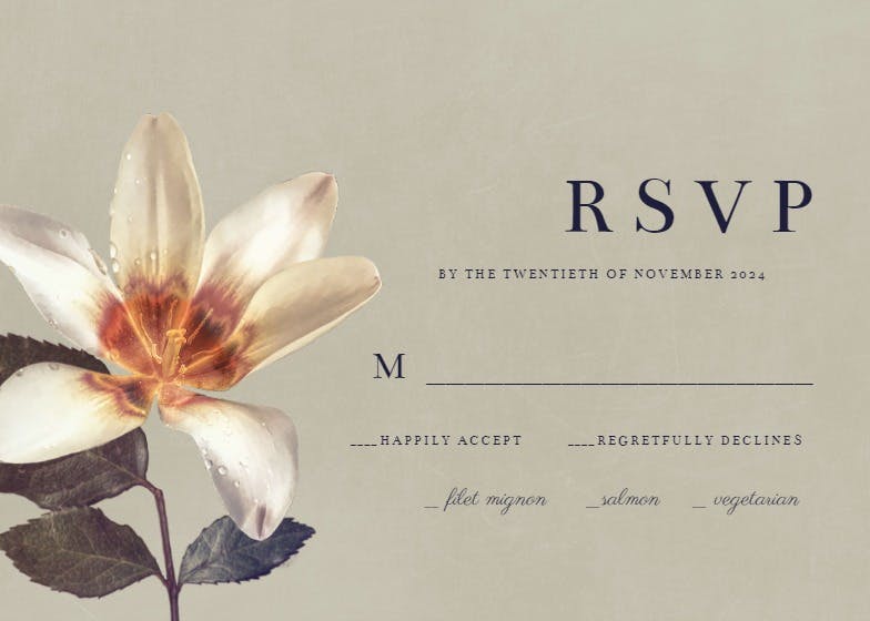 Floristry - rsvp card