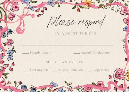 Flourished love - rsvp card