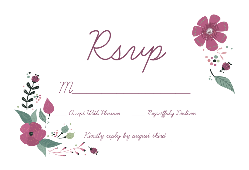 Flower circle - RSVP card Template (Free) | Greetings Island