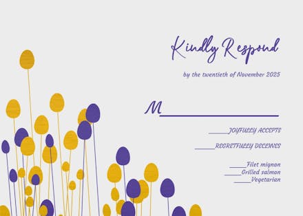 Flower figures gray - rsvp card