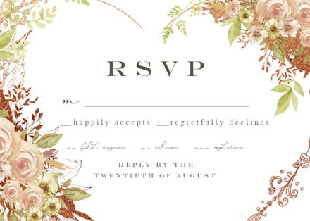 Flower Heart - RSVP card