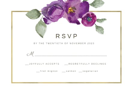 Flowers & Frame - RSVP card