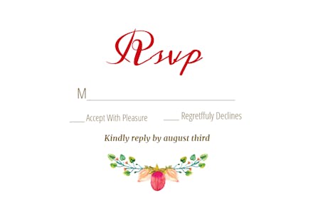 Flowers Crown - RSVP card